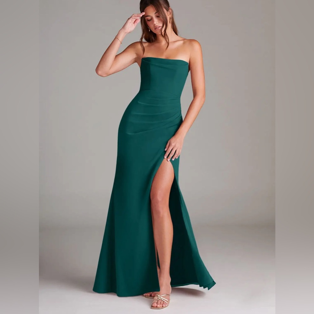 Azazie Strapless Teal Dress